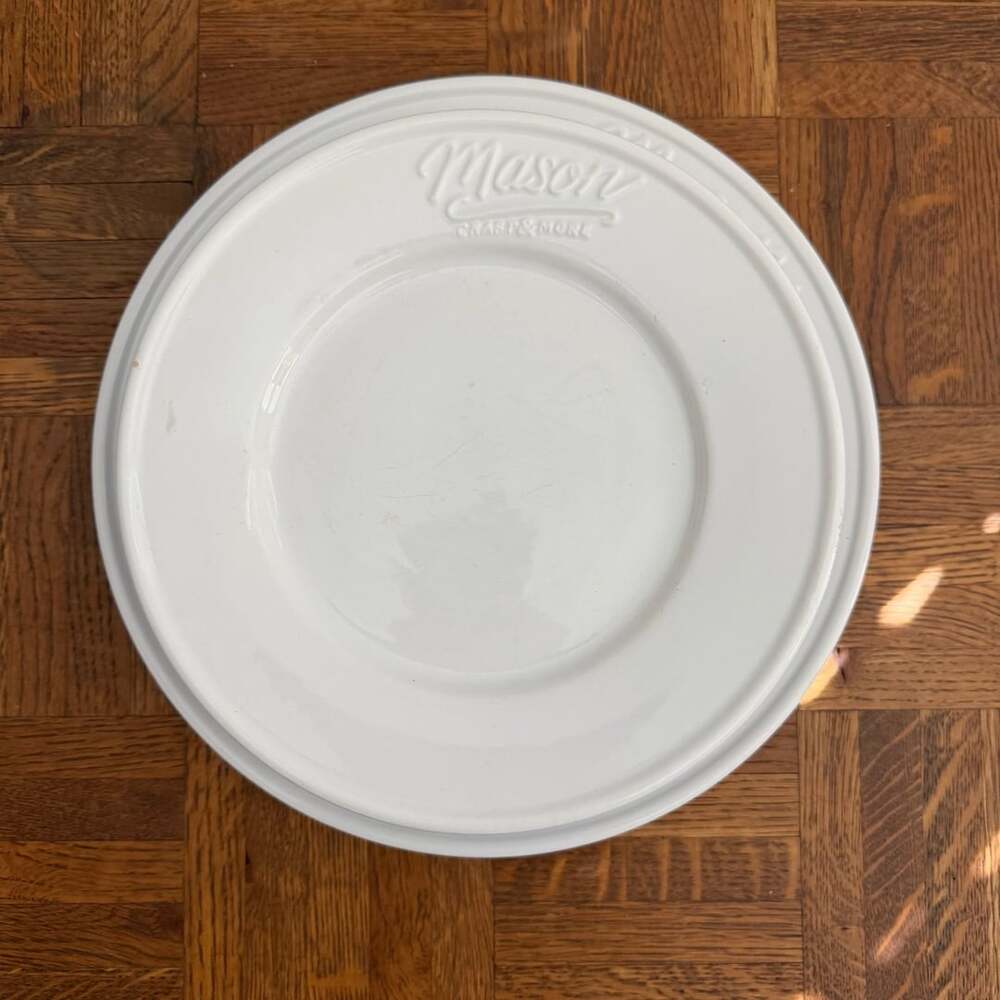 7 Mason Craft & More Dinner Plate White Ceramic Set of 4) 7 In and 3) 11 In
